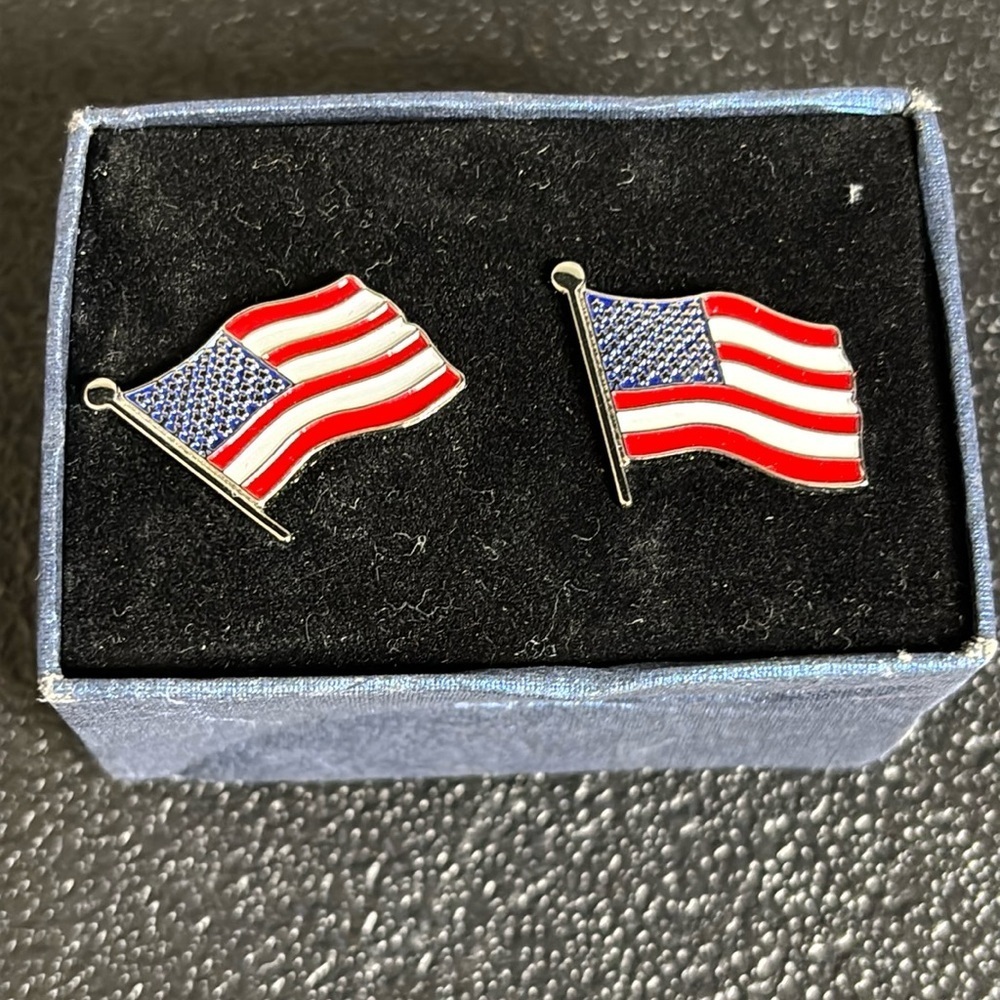 Flag USA Fourth of July Proud American Cufflinks New Old Stock